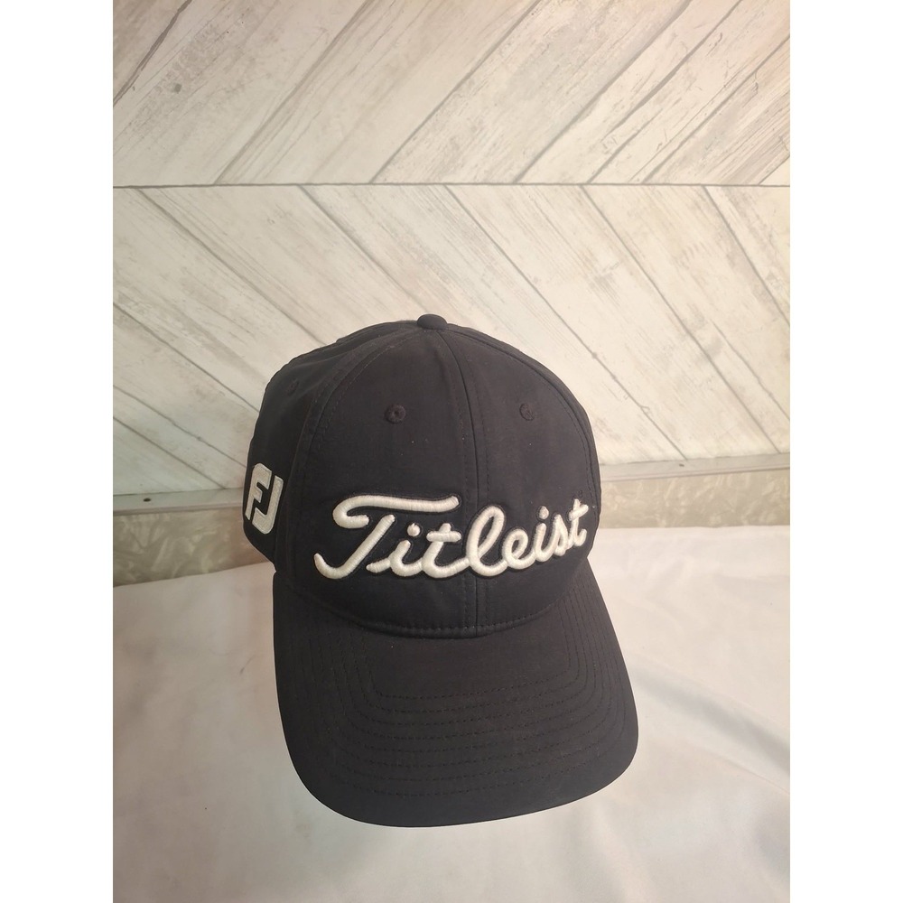 Titleist Pro V1 Foot Joy Hat Black Adjustable FJ Embroidered